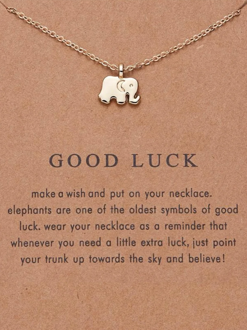Lucky- Wish Bone, Horseshoe, Elephant stainless steel Neck: Gold dipped / Wishbone